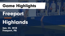 Freeport  vs Highlands  Game Highlights - Jan. 22, 2018