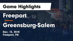 Freeport  vs Greensburg-Salem  Game Highlights - Dec. 13, 2018