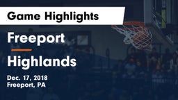 Freeport  vs Highlands  Game Highlights - Dec. 17, 2018