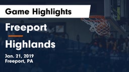 Freeport  vs Highlands  Game Highlights - Jan. 21, 2019