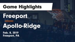 Freeport  vs Apollo-Ridge  Game Highlights - Feb. 8, 2019