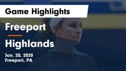Freeport  vs Highlands  Game Highlights - Jan. 20, 2020