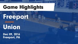 Freeport  vs Union  Game Highlights - Dec 09, 2016