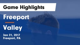 Freeport  vs Valley Game Highlights - Jan 21, 2017