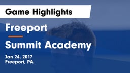 Freeport  vs Summit Academy Game Highlights - Jan 24, 2017