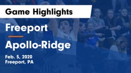Freeport  vs Apollo-Ridge  Game Highlights - Feb. 5, 2020