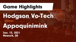 Hodgson Vo-Tech  vs Appoquinimink  Game Highlights - Jan. 12, 2021