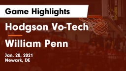Hodgson Vo-Tech  vs William Penn  Game Highlights - Jan. 20, 2021
