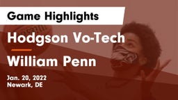 Hodgson Vo-Tech  vs William Penn Game Highlights - Jan. 20, 2022