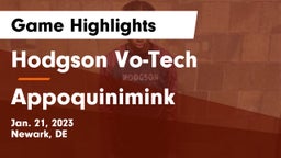Hodgson Vo-Tech  vs Appoquinimink  Game Highlights - Jan. 21, 2023