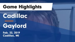 Cadillac  vs Gaylord  Game Highlights - Feb. 22, 2019