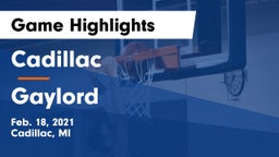 Cadillac  vs Gaylord  Game Highlights - Feb. 18, 2021