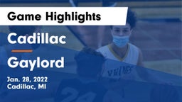 Cadillac  vs Gaylord  Game Highlights - Jan. 28, 2022