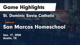 St. Dominic Savio Catholic  vs San Marcos Homeschool Game Highlights - Jan. 17, 2020