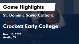 St. Dominic Savio Catholic  vs Crockett Early College  Game Highlights - Nov. 10, 2023