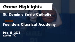 St. Dominic Savio Catholic  vs Founders Classical Academy Game Highlights - Dec. 18, 2023