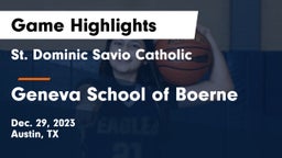 St. Dominic Savio Catholic  vs Geneva School of Boerne Game Highlights - Dec. 29, 2023