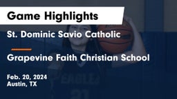 St. Dominic Savio Catholic  vs Grapevine Faith Christian School Game Highlights - Feb. 20, 2024