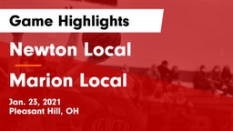 Newton Local  vs Marion Local  Game Highlights - Jan. 23, 2021