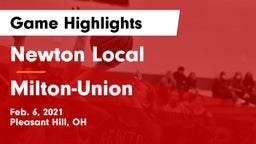 Newton Local  vs Milton-Union  Game Highlights - Feb. 6, 2021