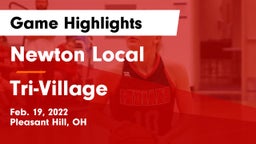Newton Local  vs Tri-Village  Game Highlights - Feb. 19, 2022
