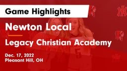 Newton Local  vs Legacy Christian Academy Game Highlights - Dec. 17, 2022