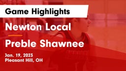 Newton Local  vs Preble Shawnee  Game Highlights - Jan. 19, 2023