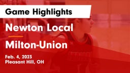 Newton Local  vs Milton-Union  Game Highlights - Feb. 4, 2023