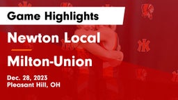 Newton Local  vs Milton-Union  Game Highlights - Dec. 28, 2023