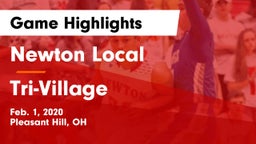 Newton Local  vs Tri-Village Game Highlights - Feb. 1, 2020
