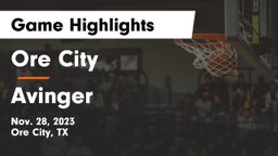 Ore City  vs Avinger   Game Highlights - Nov. 28, 2023