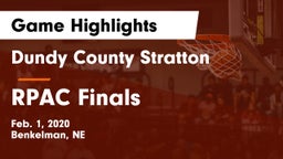 Dundy County Stratton  vs RPAC Finals Game Highlights - Feb. 1, 2020