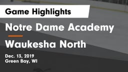 Notre Dame Academy vs Waukesha North Game Highlights - Dec. 13, 2019