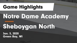 Notre Dame Academy vs Sheboygan North  Game Highlights - Jan. 3, 2020