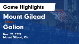 Mount Gilead  vs Galion  Game Highlights - Nov. 23, 2021