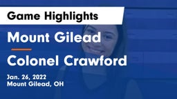 Mount Gilead  vs Colonel Crawford  Game Highlights - Jan. 26, 2022