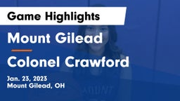 Mount Gilead  vs Colonel Crawford  Game Highlights - Jan. 23, 2023
