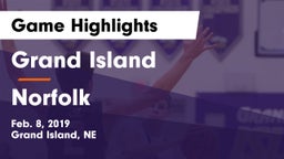 Grand Island  vs Norfolk  Game Highlights - Feb. 8, 2019