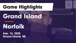 Grand Island  vs Norfolk  Game Highlights - Feb. 14, 2020