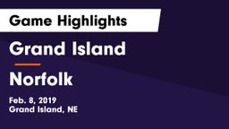 Grand Island  vs Norfolk  Game Highlights - Feb. 8, 2019