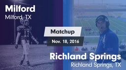 Matchup: Milford  vs. Richland Springs  2016