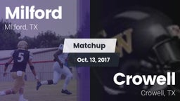 Matchup: Milford  vs. Crowell  2017