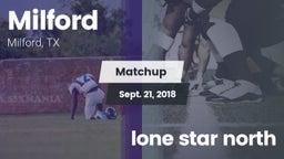 Matchup: Milford  vs. lone star north 2018