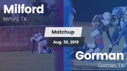Matchup: Milford  vs. Gorman  2019