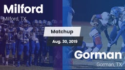 Matchup: Milford  vs. Gorman  2019