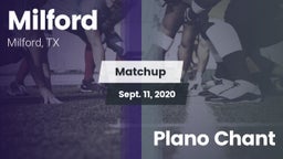 Matchup: Milford  vs. Plano Chant 2020