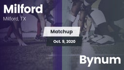 Matchup: Milford  vs. Bynum 2020
