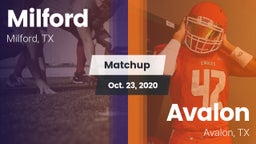 Matchup: Milford  vs. Avalon  2020
