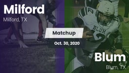 Matchup: Milford  vs. Blum  2020