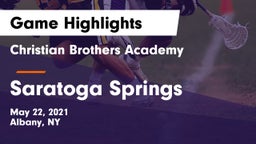 Christian Brothers Academy  vs Saratoga Springs  Game Highlights - May 22, 2021